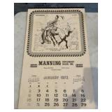 1972 Manning Implement Sales Calendar