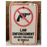 Law Enforcement Firearms Street Sign