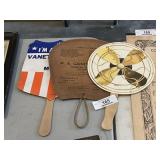3 Vintage Cardboard Hand Fans