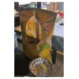 Vintage Silver Candy Dish & Old Clothespins