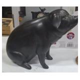 Large Wooden Pig Figurine