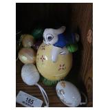Covered Egg Dish & Egg Ornament