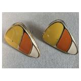 Signed Candy Corn Earrings
