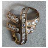 Sterling Silver Vintage Bow Crystal Slide