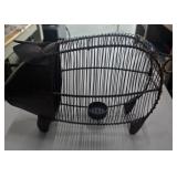 Large Metal Pig Candleholder