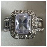 Beautiful Large Halo Solitaire Ring