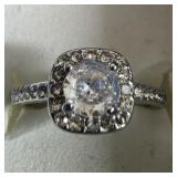 White Sapphire Halo Style Ring