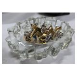 Crystal Dish with Misc. Jewelry