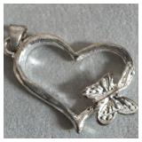 Sterling Silver Heart & Butterfly Pendant