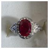 Oval Estate Ruby Quartz Ring