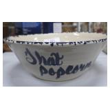 Large Pottery Popcorn Bowl