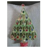 Crystal Christmas Tree Brooch