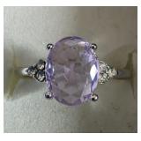Beautiful Pink Ice Oval Vintage Solitaire