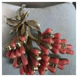 Vintage Coral Brooch