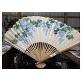 Large Hand Painted Oriental Fan