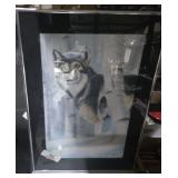 Signed Framed Wolf Pring