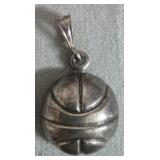 Sterling Silver Basketball Pendant