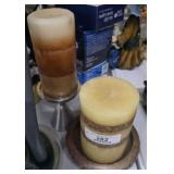 Marble & Silver Candleholders with Candle