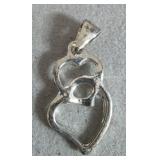 Sterling Silver Double Heart Pendant