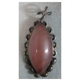 Vintage Sterling Silver Ornate Gemstone Pendant