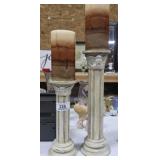 Large Column Candleholders & Candles