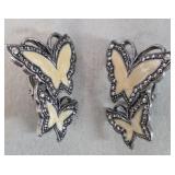 Enamel & Marcasite Butterfly Earrings