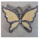 Enamel & Marcasite Butterfly Brooch