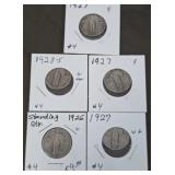 5 Standing Liberty Quarters