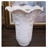 Large Ornate Ruffled Vase