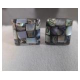 Vintage Mother of Pearl & Abalone Earrings