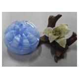 Large Paperweight & Porcelain Figurine