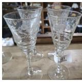 Set of 4 Crystal Stem Glasses