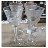 Set of 4 Crystal Stem Glasses