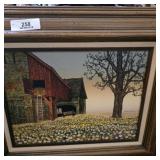 Framed Vintage Painting on Canvas