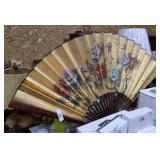 Large Hand Painted Oriental Fan