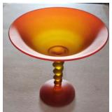 Vintage Tiffin Amberina Compote