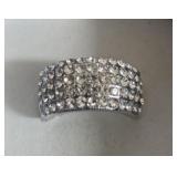 Wide Band White Sapphire Ring