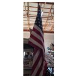 Large American Flag with Pole