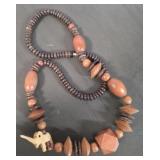 Vintage Wood Elephant Statement Necklace