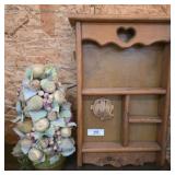 Wooden Hanging Shelf & Centerpiece