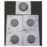5 Standing Liberty Quarters