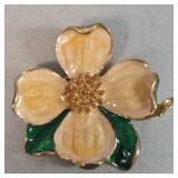 Large Enamel Flower Brooch