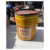 Vintage Old Hickory Pure Lard Tin