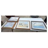 3 Framed Prints & Original Watercolor