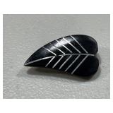 Vintage Wooden Leaf Brooch