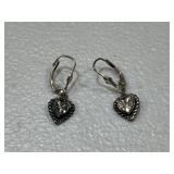 Diamond Cut Vintage Heart Earrings
