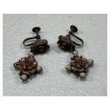 Antique Rose & Pearl Earrings