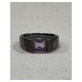 Sterling Silver Vintage Pink Ice Ring