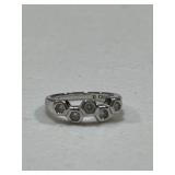 Sterling Silver White Sapphire Band Ring