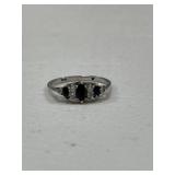 Sterling Silver Marquis Sapphire Ring